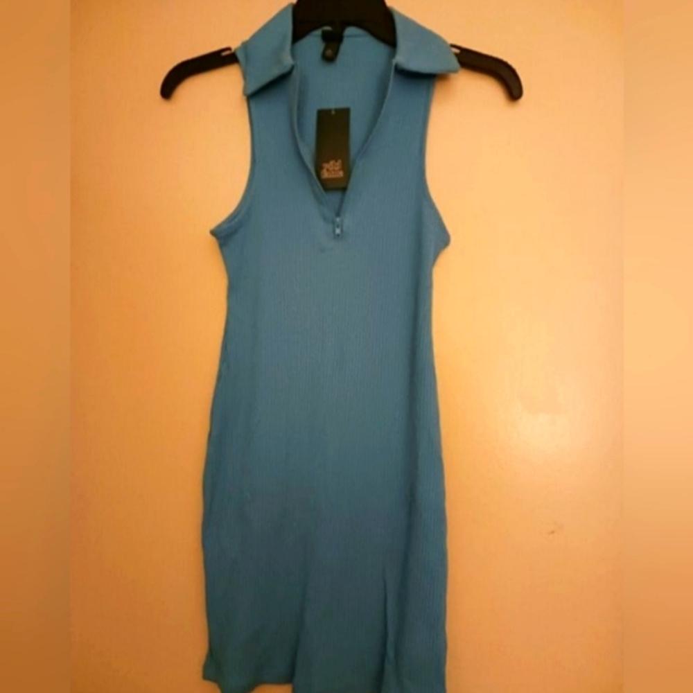 Turquoise blue bodycon dress Sz XS nwt